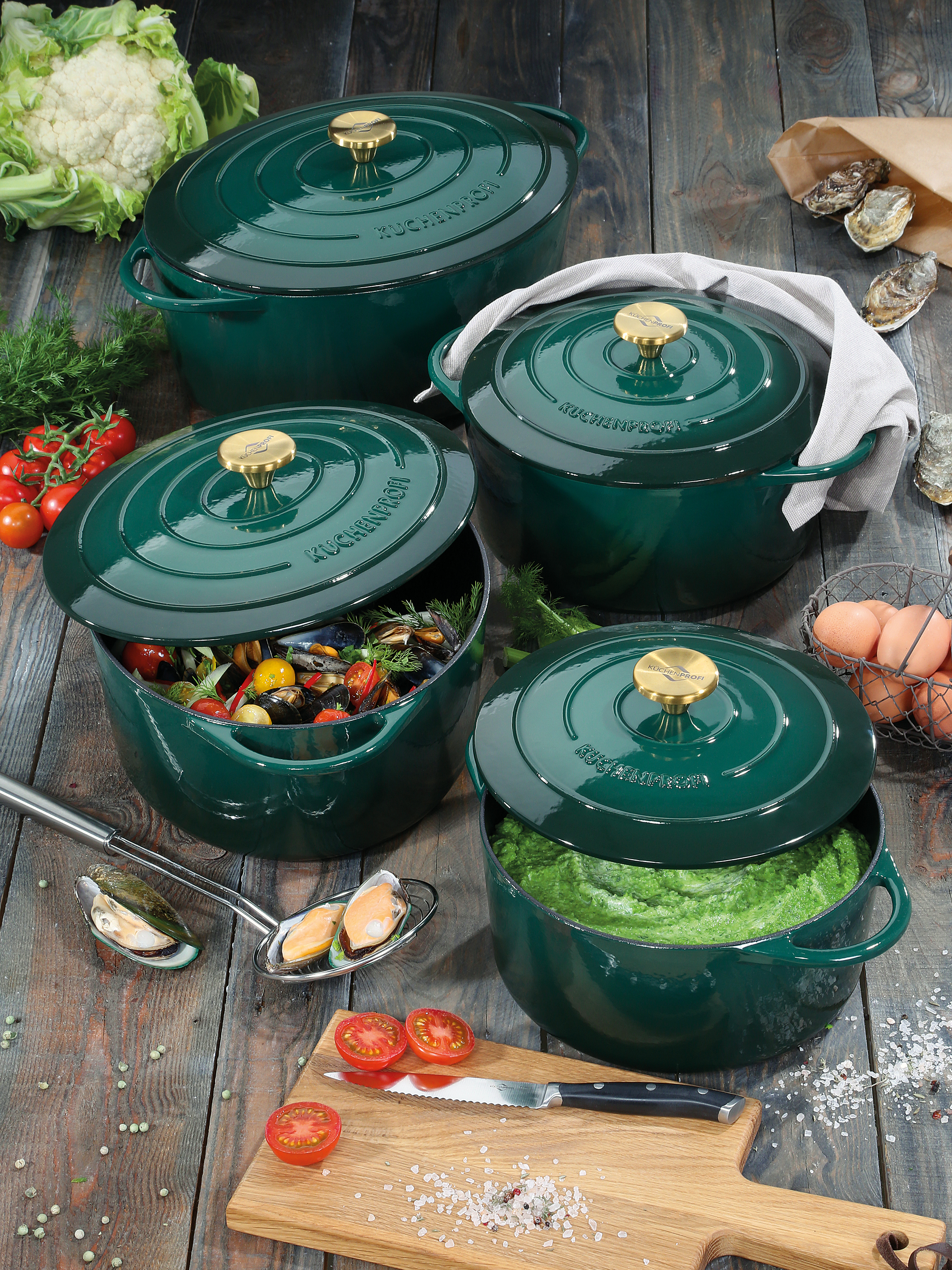 PROVENCE - Bratentopf rund, 26 cm racing green