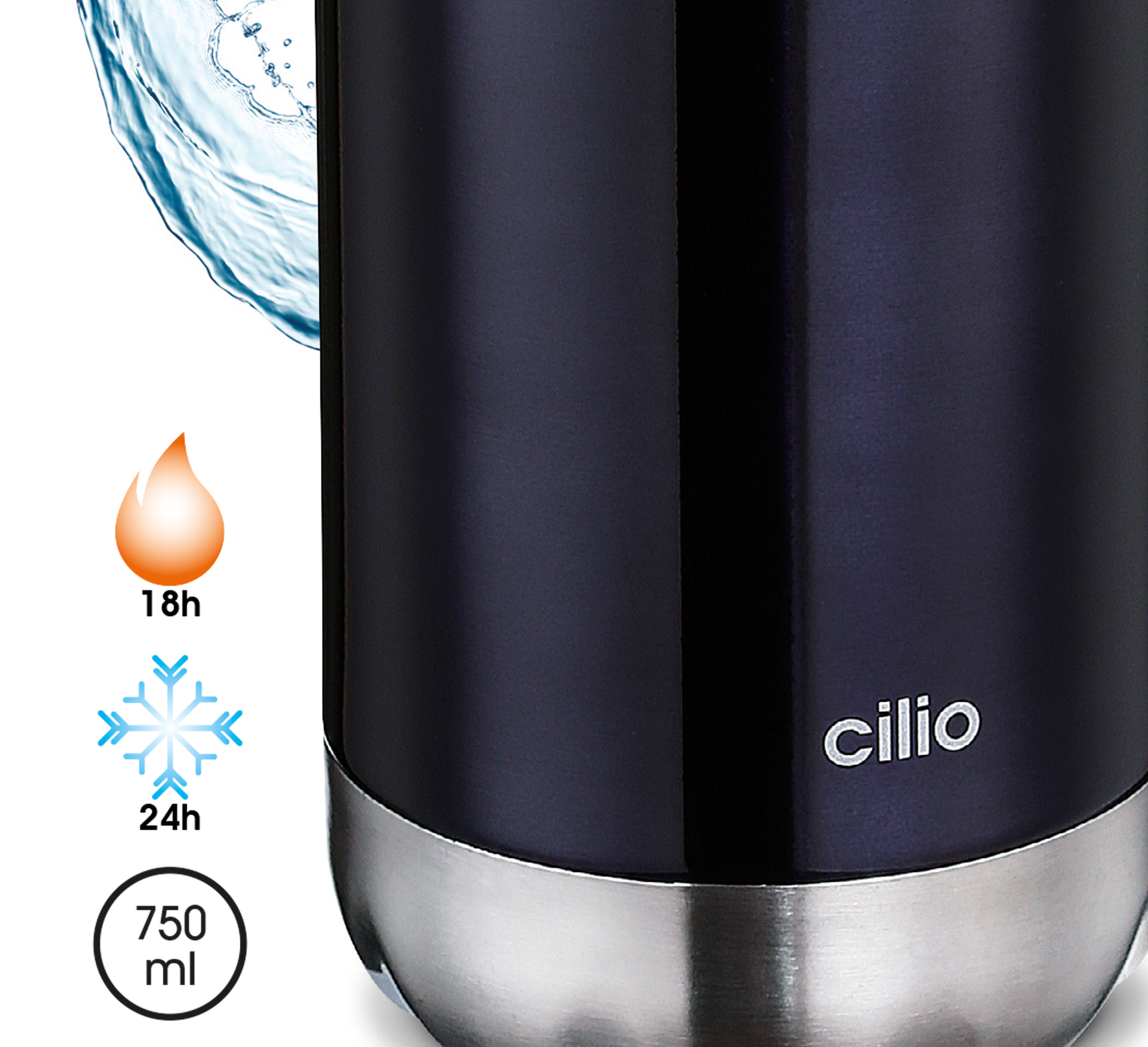 Isoliertrinkflasche ELEGANTE 750 ml schwarz