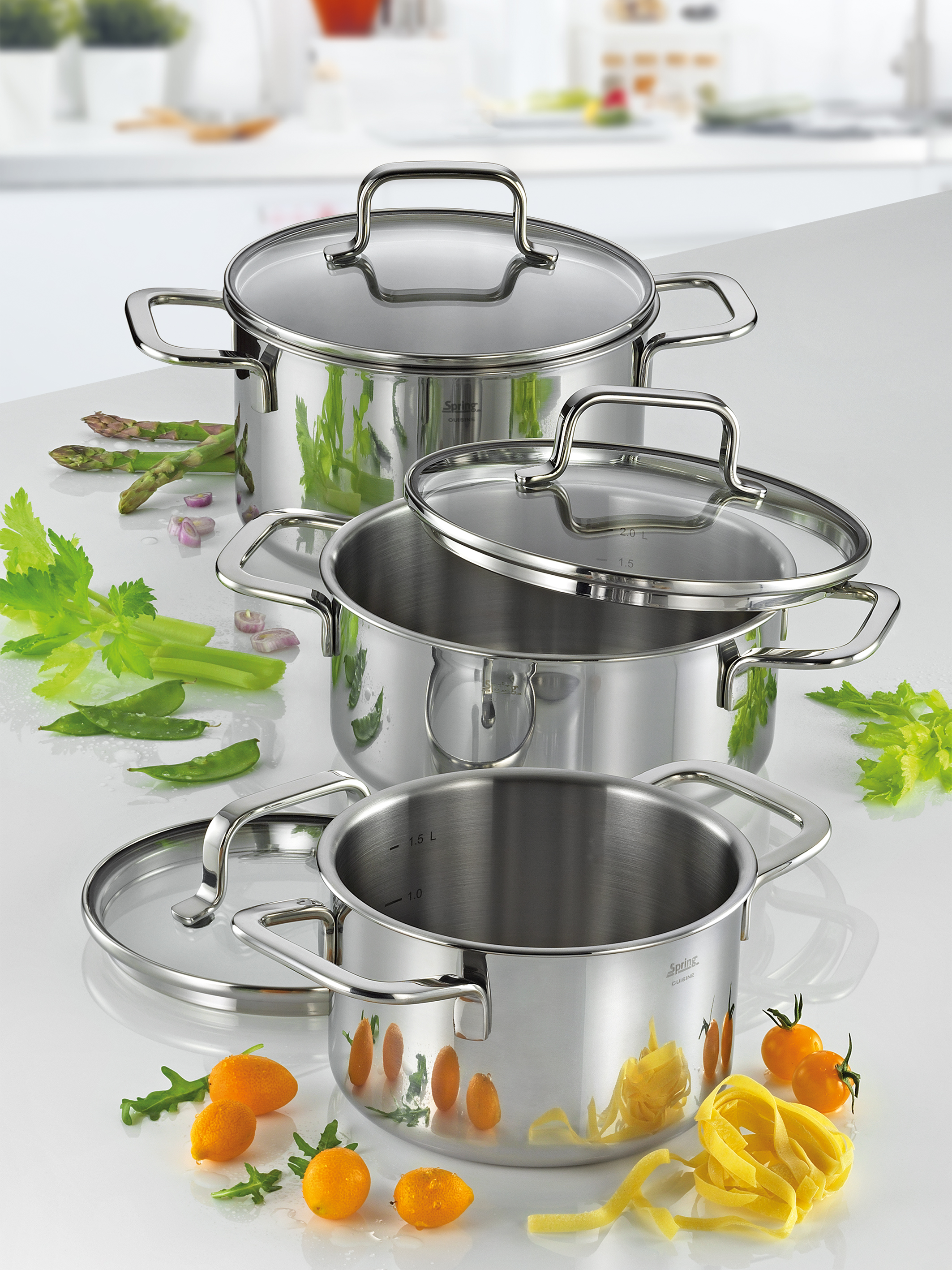 Topf-Set mit Glasdeckel CUISINE 4-teilig