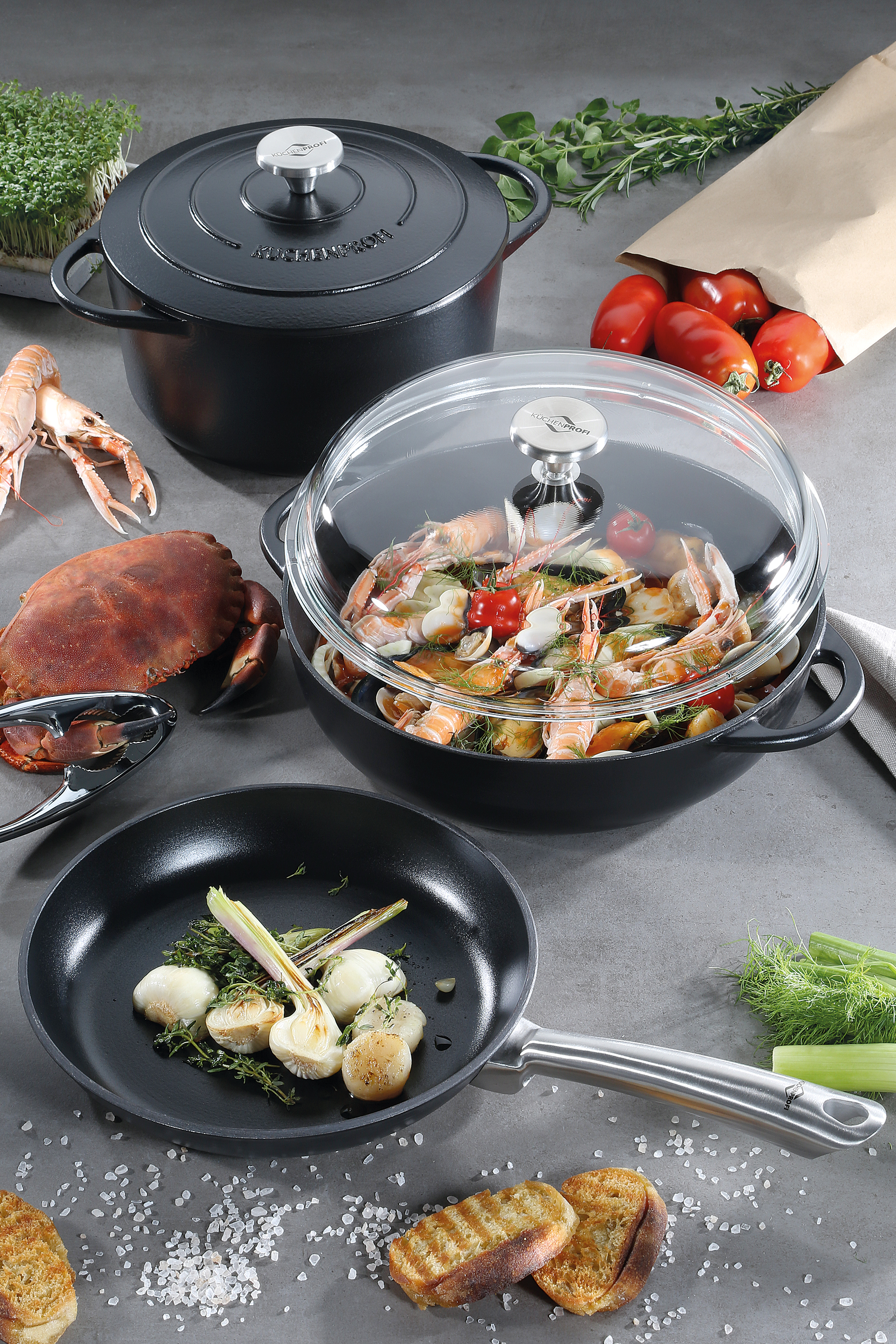 PROVENCE - Bratentopf rund, 22 cm classic black