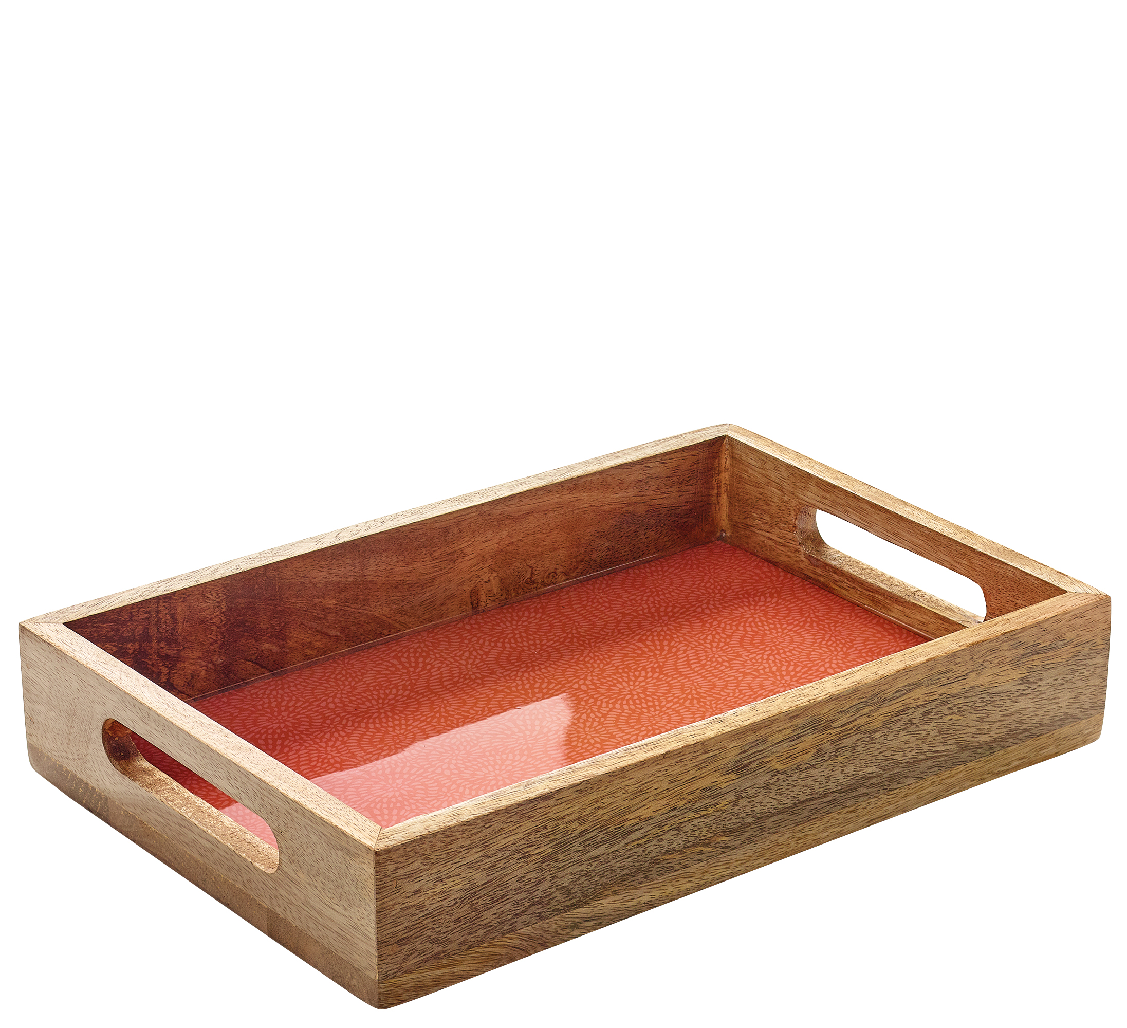 Tablett BRUSH CORAL, Mango, 30,5 x 20 x 5,5 cm
