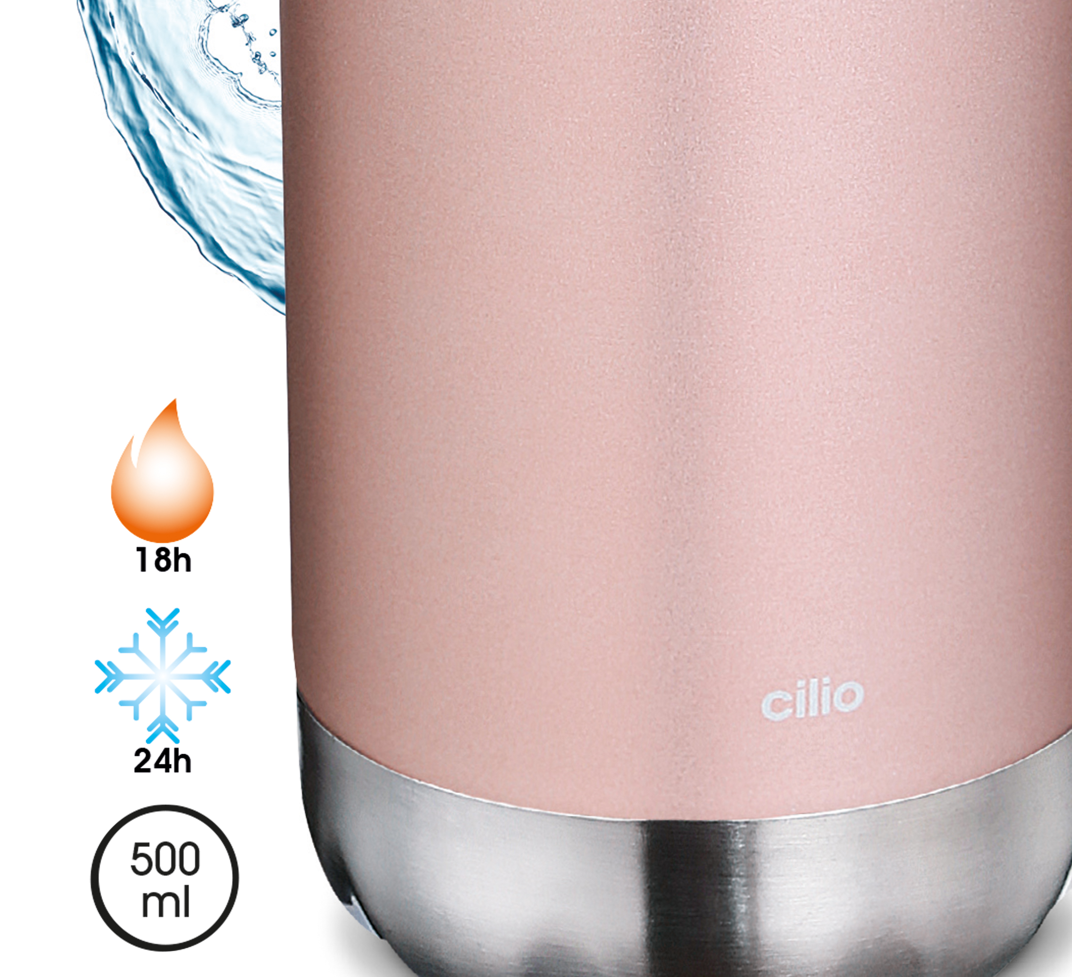 Isoliertrinkflasche ELEGANTE 500 ml roségold