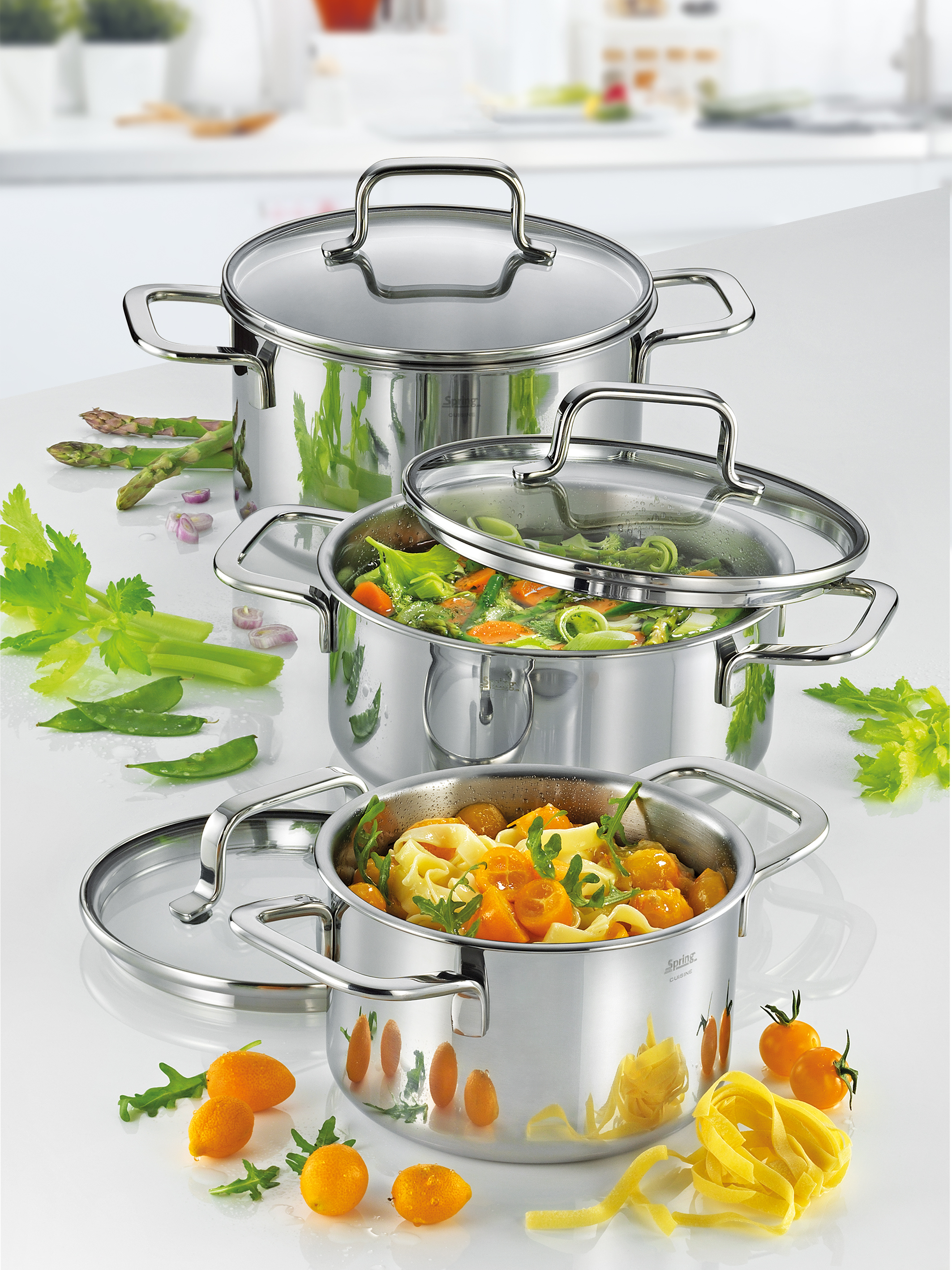 Topf-Set mit Glasdeckel CUISINE 4-teilig