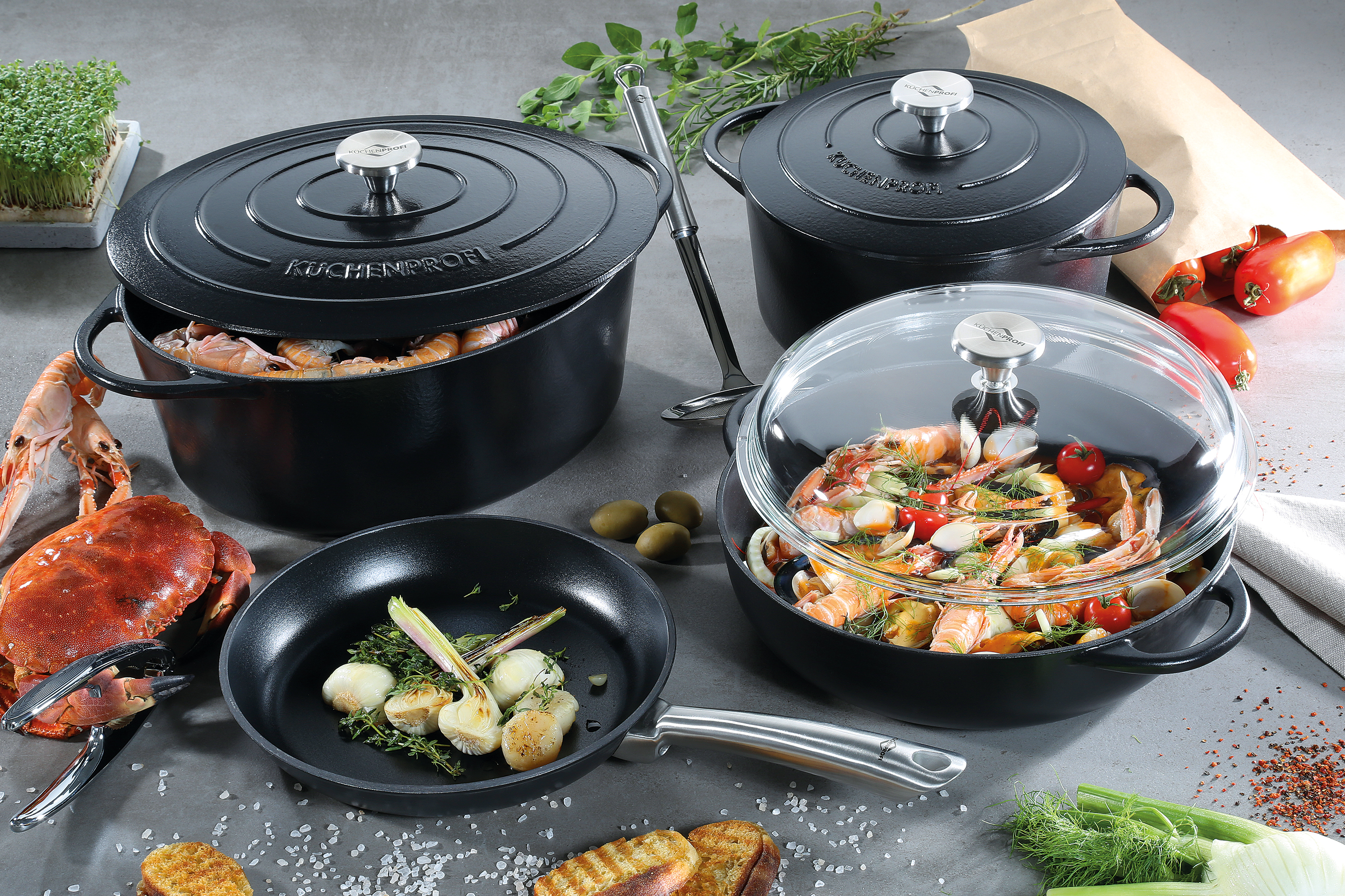 PROVENCE - Bratentopf rund, 22 cm classic black