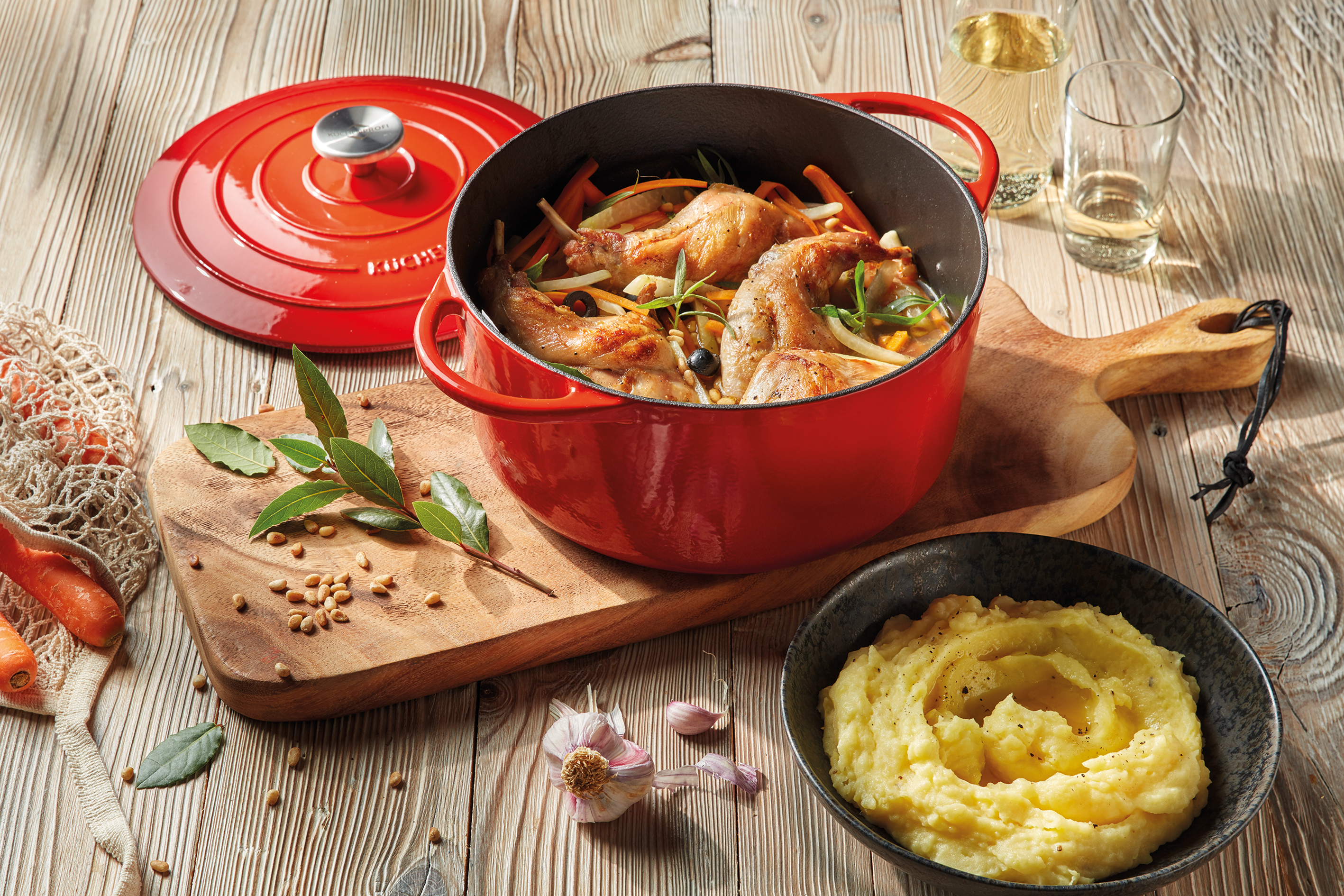 PROVENCE - Bratentopf rund, 26 cm classic red