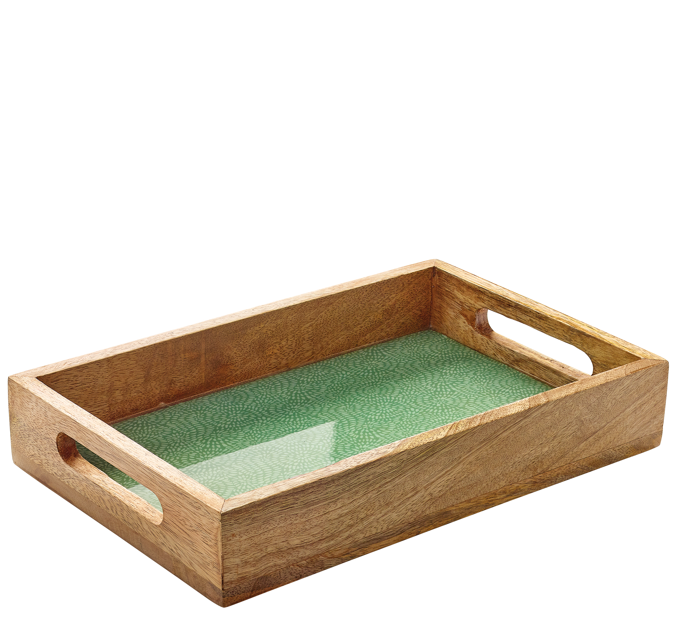 Tablett BRUSH GREEN, Mango, 30,5 x 20 x 5,5 cm