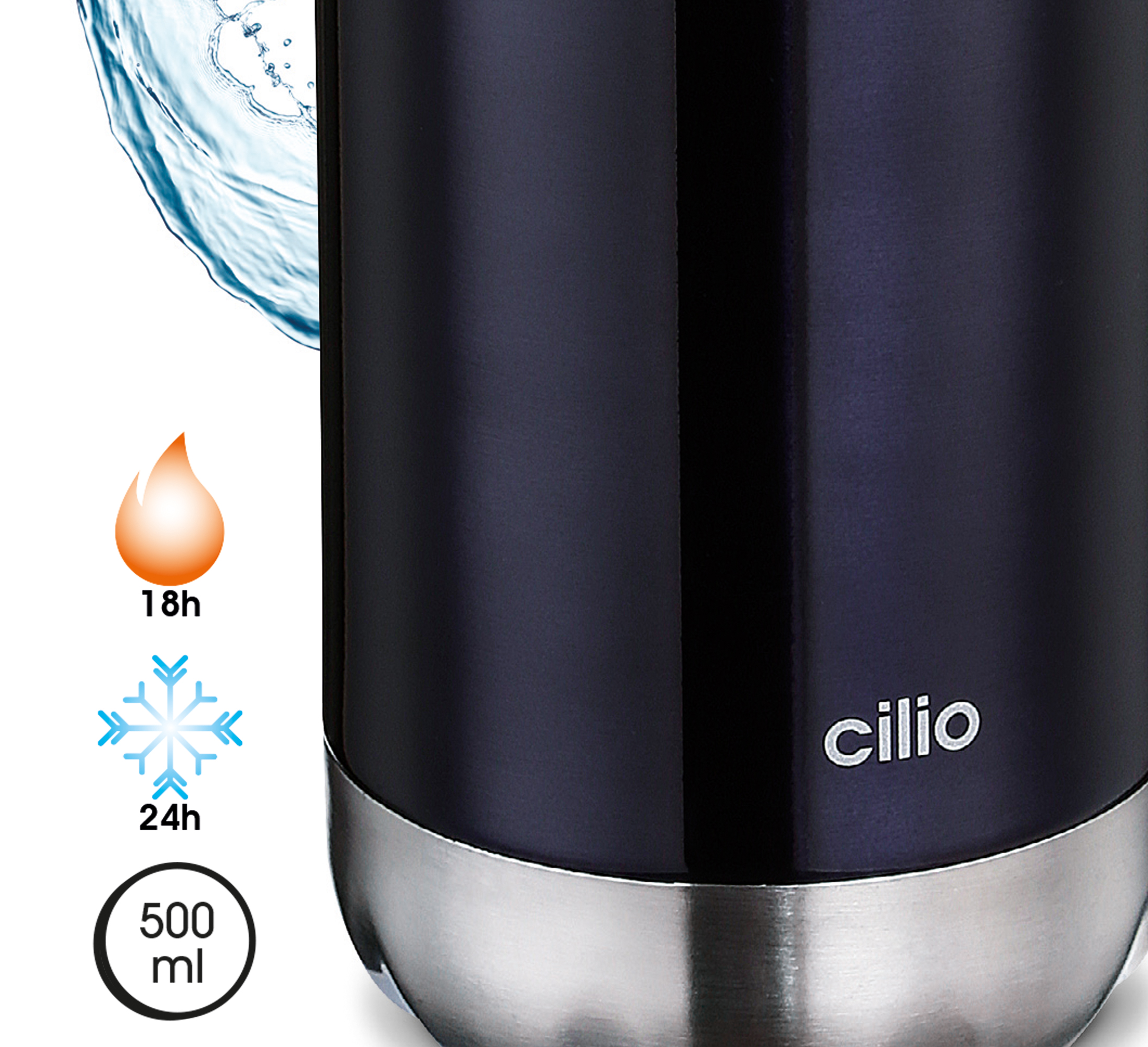 Isoliertrinkflasche ELEGANTE 500 ml schwarz