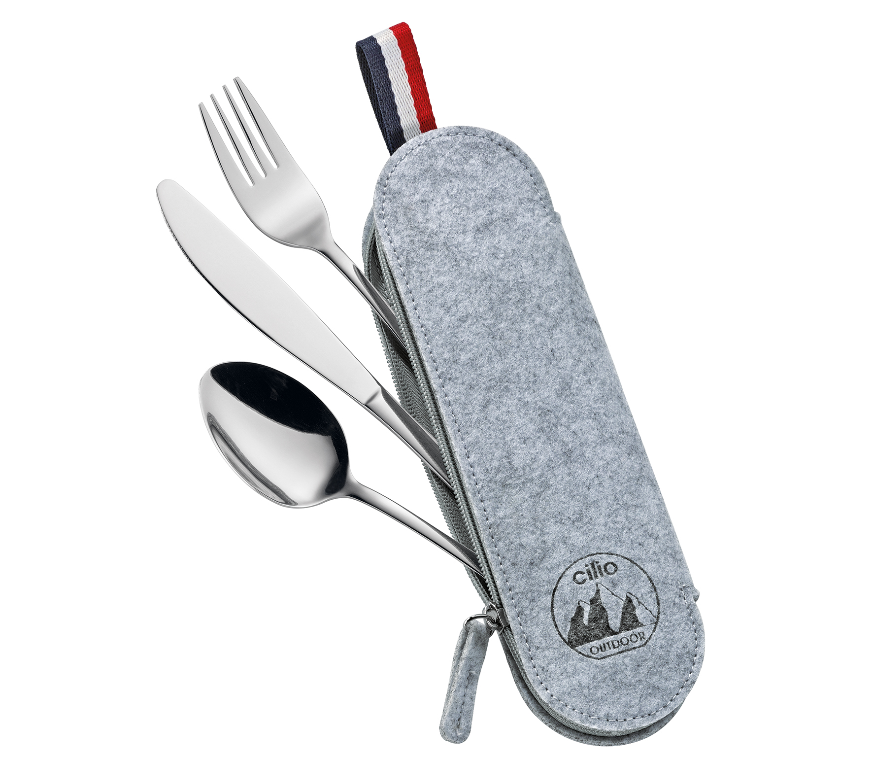 Besteckset VIAGGIO grau 3-tlg. Besteckset VIAGGIO grau 3-tlg.