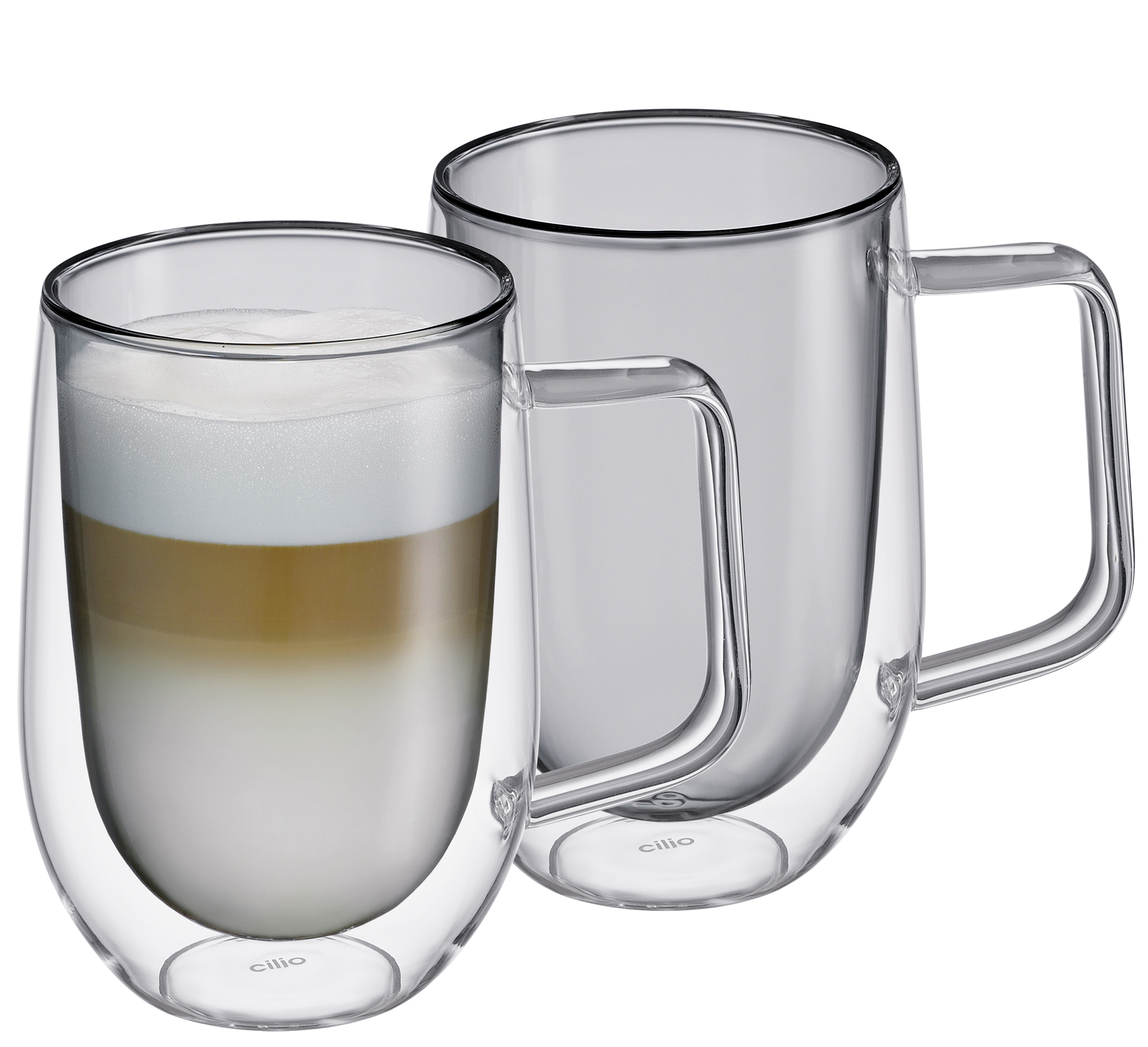 Latte Macchiato-Glas VENETO, grau
