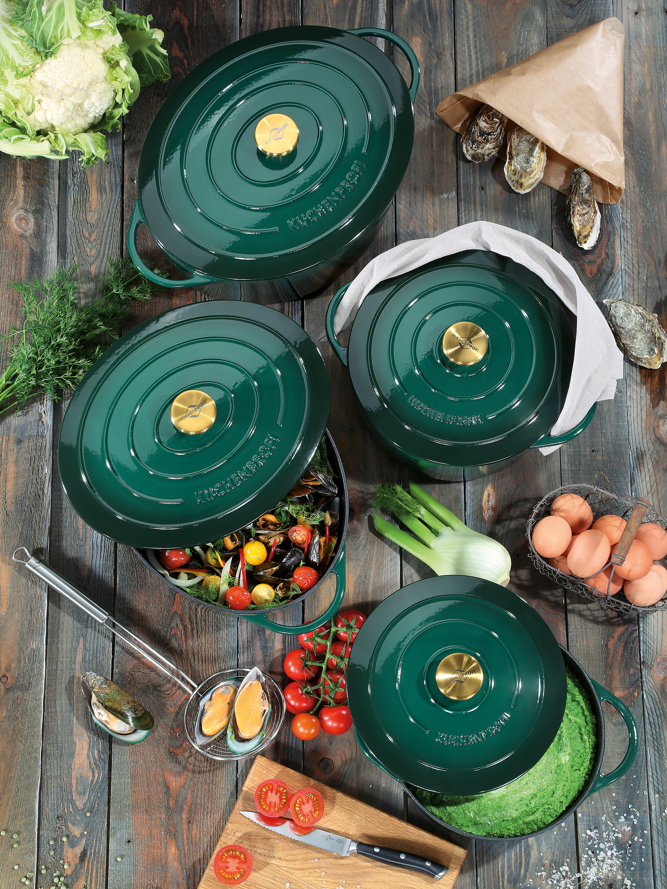 PROVENCE - Bratentopf rund, 24 cm racing green