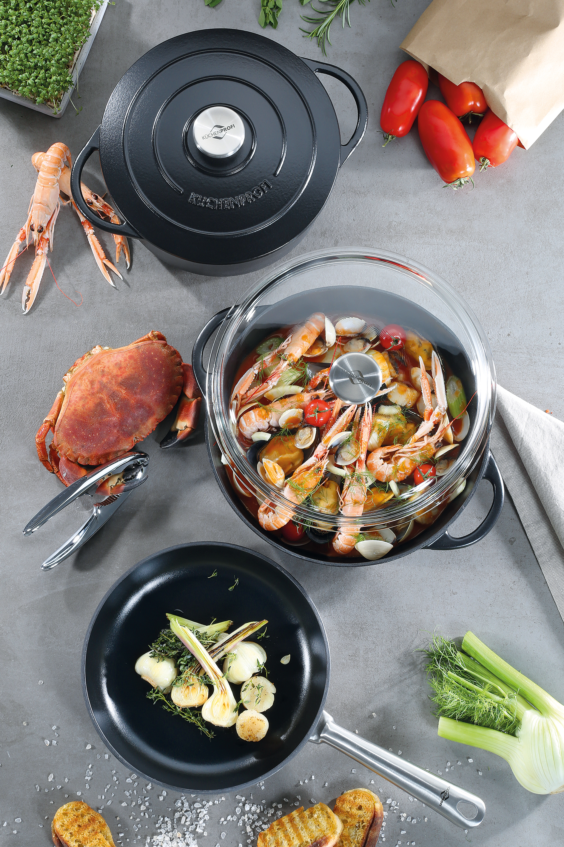 PROVENCE - Bratentopf rund, 22 cm classic black