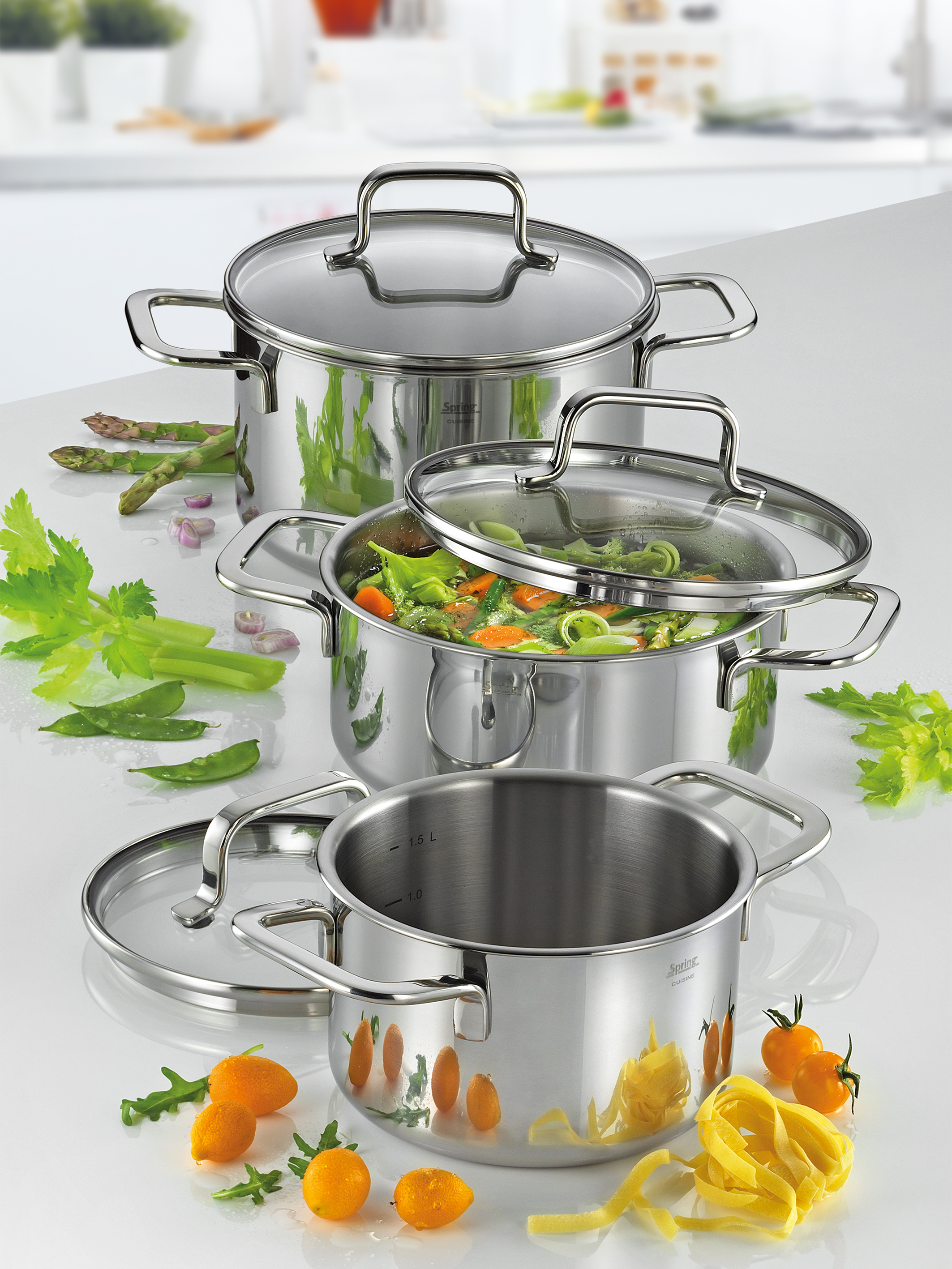 Topf-Set mit Glasdeckel CUISINE 4-teilig
