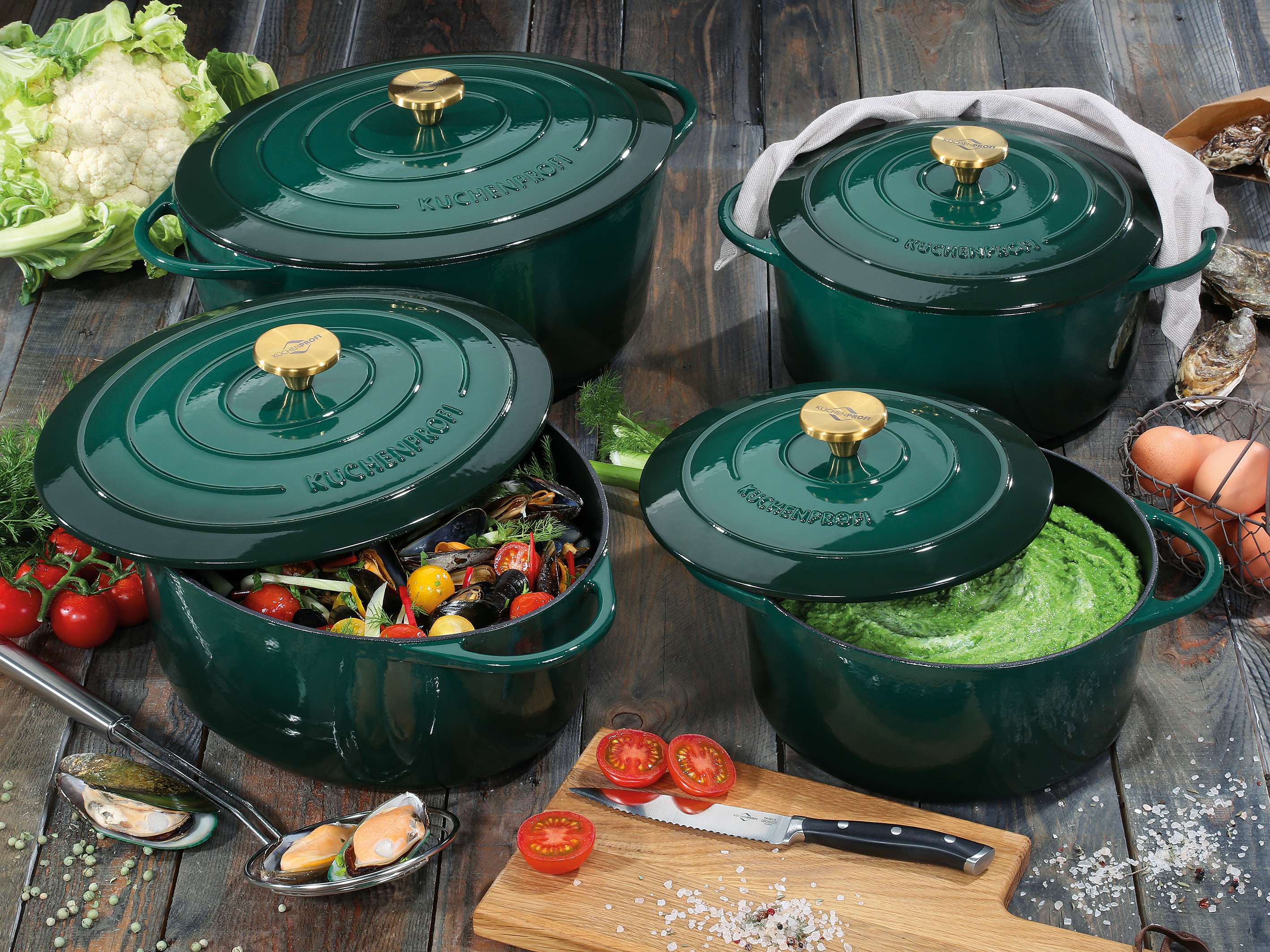 PROVENCE - Bratentopf rund, 24 cm racing green