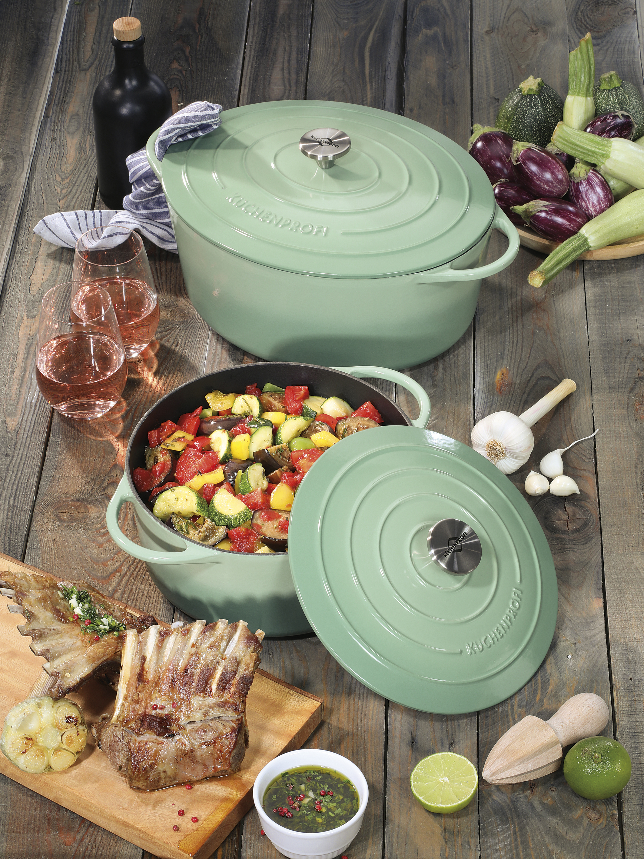 PROVENCE - Bratentopf rund, 24 cm jade