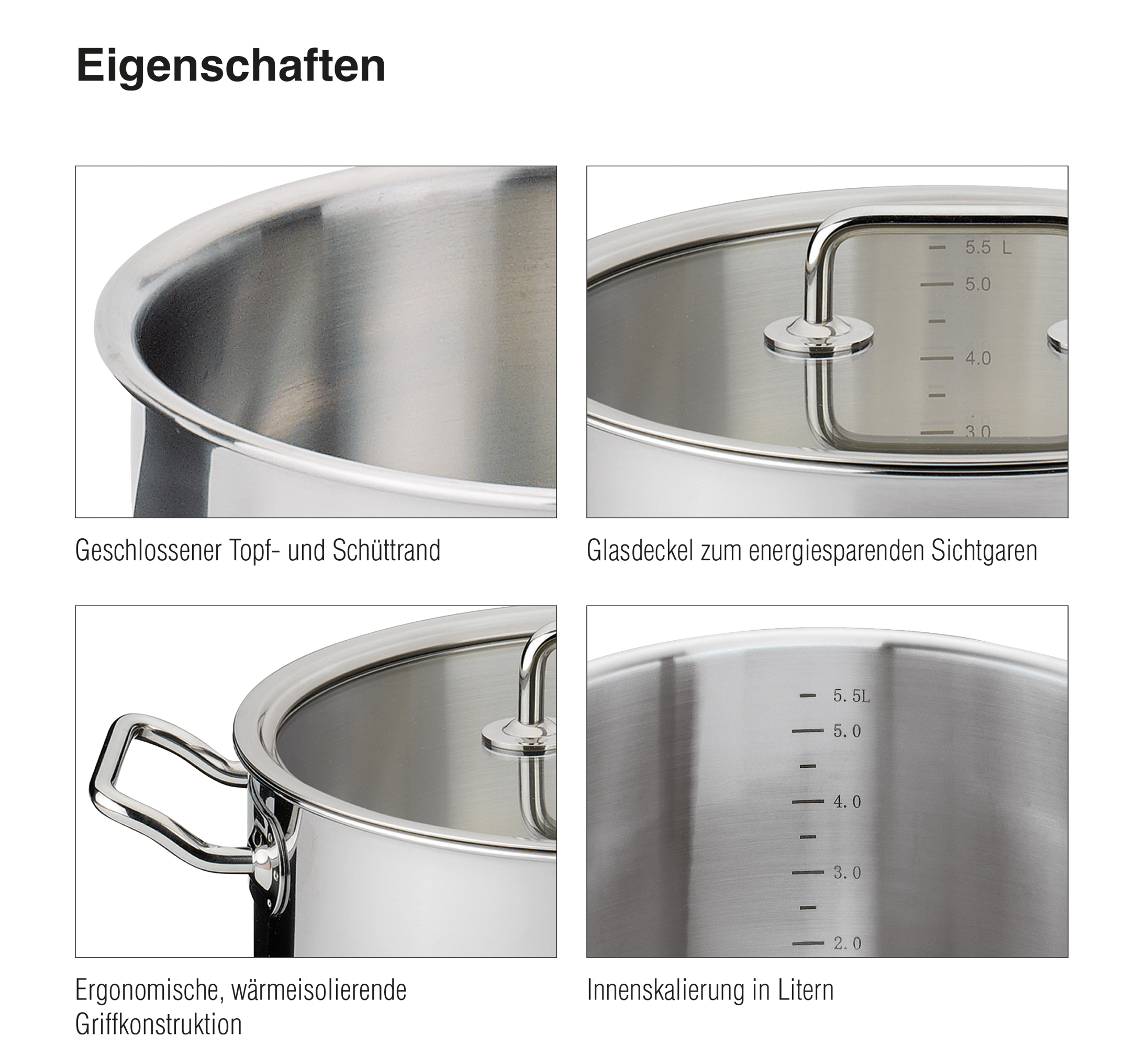 Bratentopf mit Glasdeckel BRIGADE BASIC 24 cm