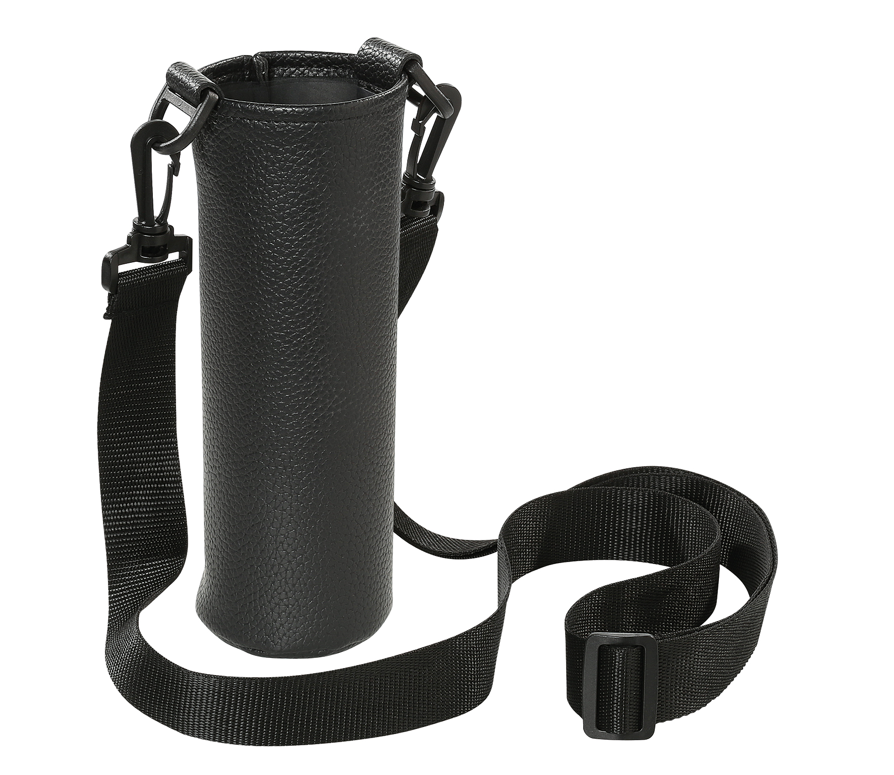 Flaschentasche ELEGANTE, Leder schwarz